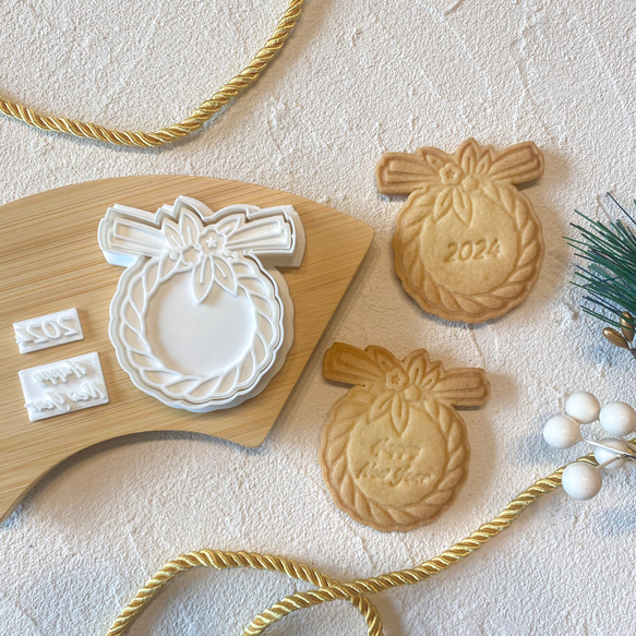 [新年] 注連繩餅乾模具/可愛/禮物/禮物/手工製作/慶祝/新年快樂/新年/舞獅/Okame 第2張的照片