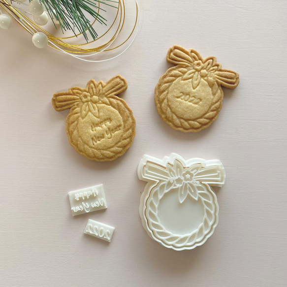 [新年] 注連繩餅乾模具/可愛/禮物/禮物/手工製作/慶祝/新年快樂/新年/舞獅/Okame 第4張的照片