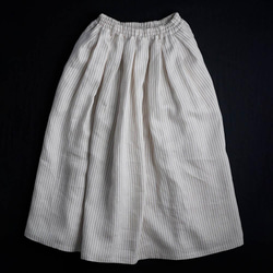 【wafu】Linen Skirt やわらか高密度ヘリンボーンストライプ スカート / s020b-stp2 9枚目の画像