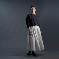 【wafu】Linen Skirt やわらか高密度ヘリンボーンストライプ スカート / s020b-stp2 2枚目の画像