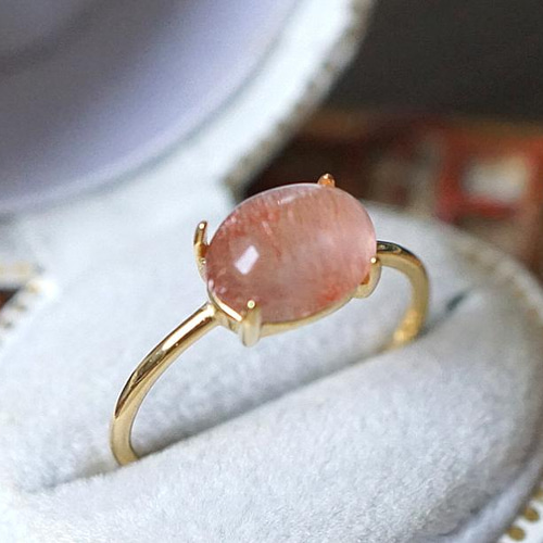 最終値下げ限定ストロベリークウォーツ13号ドロシーリング 一点物】ストロベリークォーツ ルース 4.5ct オーバルカット