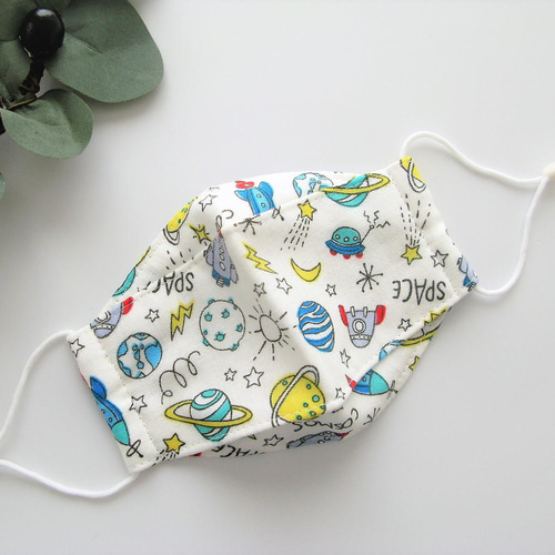 ☆送料無料☆子供用舟形マスク ガーゼタイプ ゴム調整ストッパー付