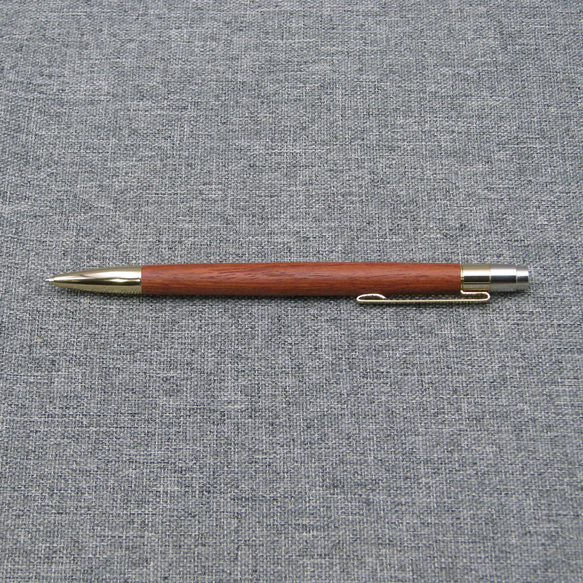木軸ノック式ボールペン（細軸）ワンピース　花梨 5枚目の画像