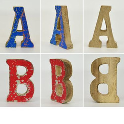 木製 アルファベット オブジェ ペイント加工 英字 文字 モンキーポット DIY 看板 表札 ディスプレイ W-0476 3枚目の画像