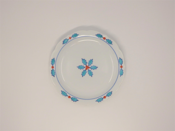 色鍋島柊文4寸皿　～クリスマスの食卓を華やかに楽しく～ 1枚目の画像