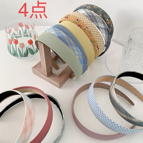 カチューシャ シンプル 太め 韓国 4点セット カチューシャ zangzang  