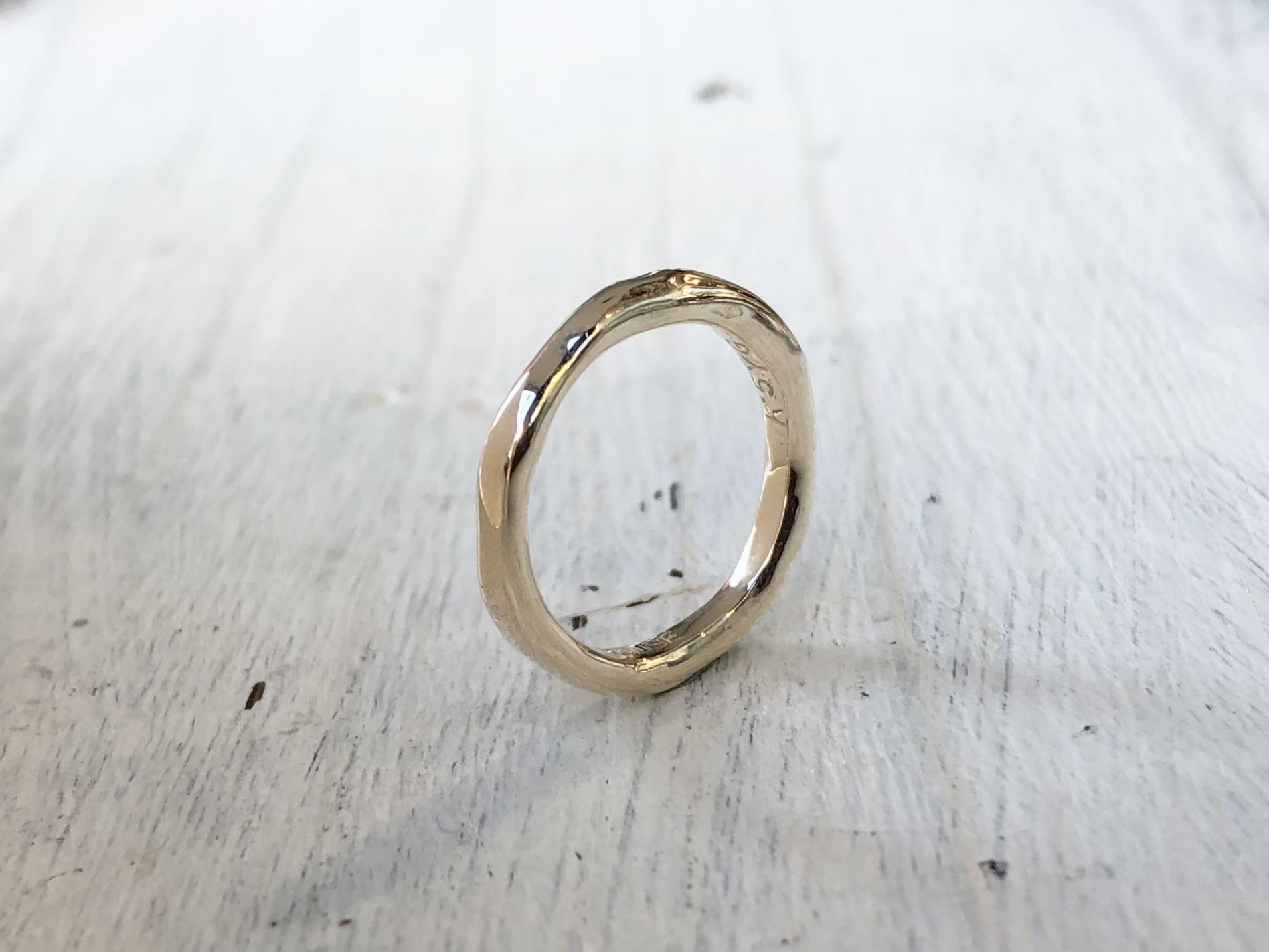 5金イエローゴールド/ドーナツのような甲丸リング【M】 /一点物/No.00195924