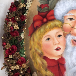 サンタと少女のオイルトールペイント作品 2枚目の画像