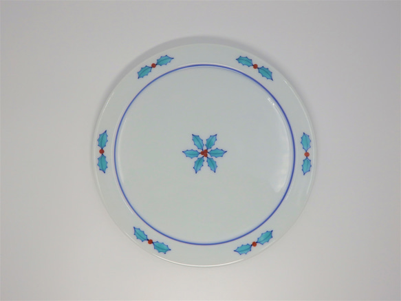 色鍋島柊文プレート皿　～クリスマスの食卓を華やかに楽しく～ 1枚目の画像