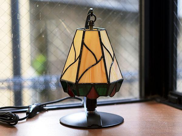 ステンドグラス・ベージュの6面ランプ 648