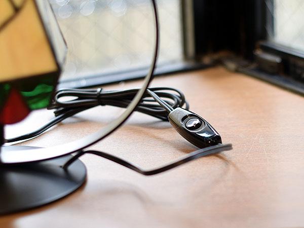 ステンドグラス・ベージュの6面ランプ 648