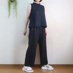 夏涼しく冬暖か 麻パンツ オンオフ兼用 ２サイズ 色選べる ストレートパンツ（リネンツイル／12色） 3枚目の画像