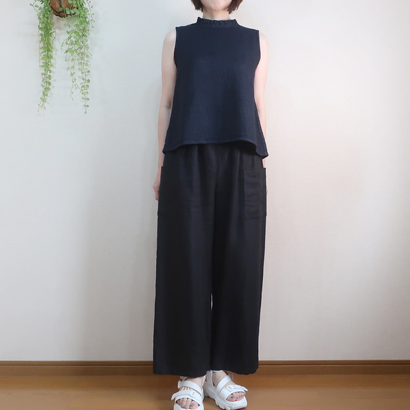 夏涼しく冬暖か 麻パンツ オンオフ兼用 ２サイズ 色選べる ストレートパンツ（リネンツイル／12色） 1枚目の画像