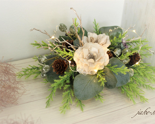 クリスマス アレンジメント デコレーション❣️ライト付き❣️ayu❣️ クリスマス アレンジメント デコレーション❣️ライト付き❣️ayu