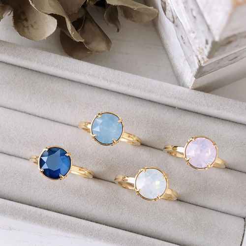 数量限定 【桜色スワロフスキーリング】フリーサイズ 約9号 指輪