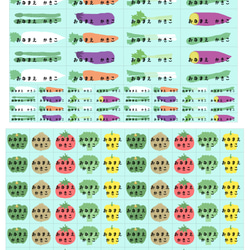文具用お名前シール【紙シール】130枚 モグモグお野菜 5枚目の画像