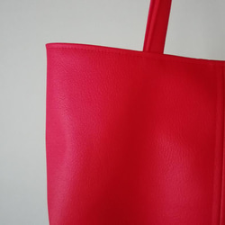 カーマイン（鮮やかな赤）のふわりトートバッグ「Creema限定」 8枚目の画像