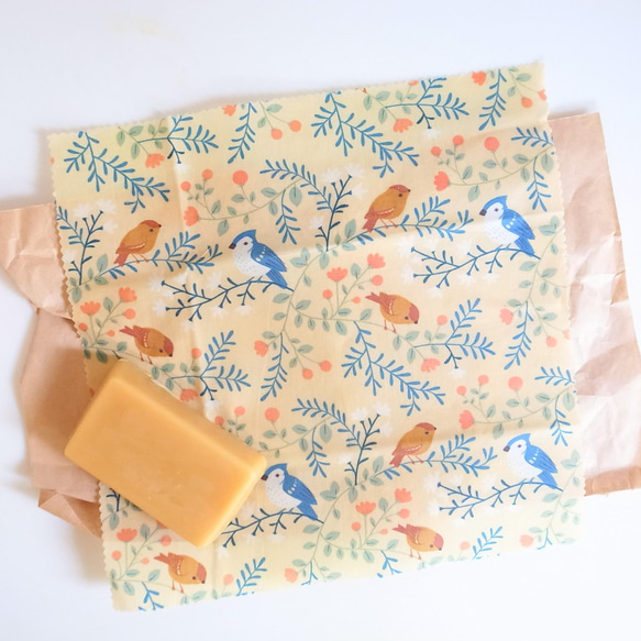 蜂蠟包裝紙]〜由無添加有機材料製成的可重複使用的生態包裝紙（Hayakamu Wrap / Mori no Uta）〜 第1張的照片