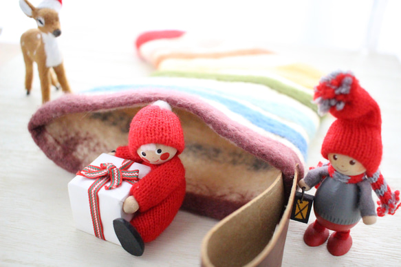 羊毛フェルト・クリスマス用大きな靴下 2枚目の画像