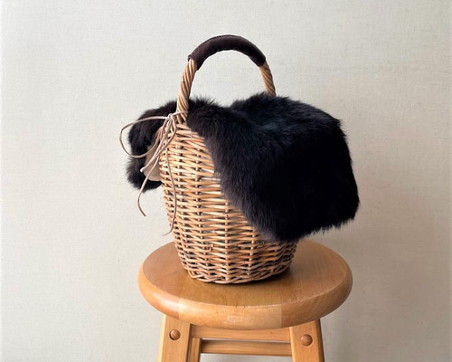新品　かごバッグ　バスケット　ラビットファー　うさぎ　カバン　パール 楽天市場】マルニ MARNI ハンドバッグ FLOWER CAFE ウサギ