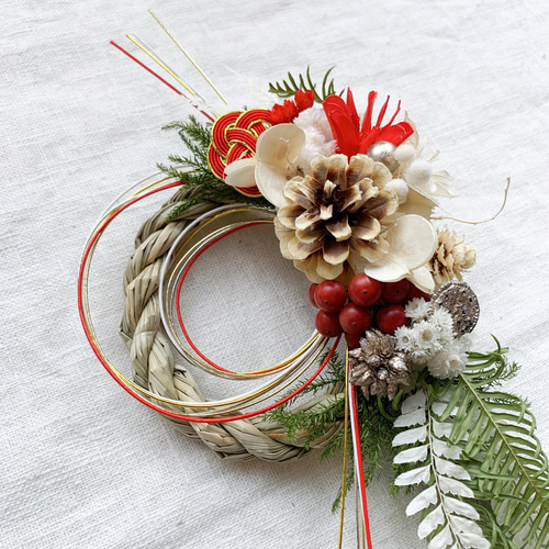 しめ縄リース(ドライフラワー) ドライフラワー nabeco. 通販 13108788