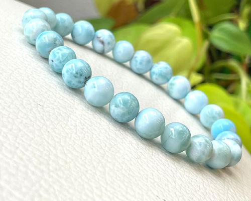 小粒でお洒落かわいい】現品一点物 ラリマー ブレスレット 8ミリ