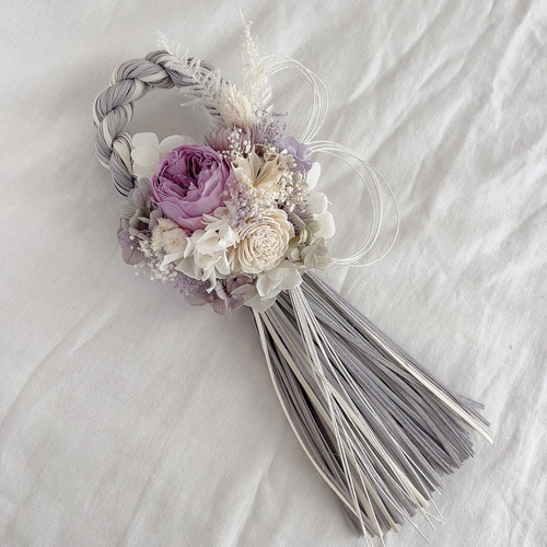 早割】お正月しめ縄飾り（パープルA） しめ縄・しめ飾り wabanaya 通販