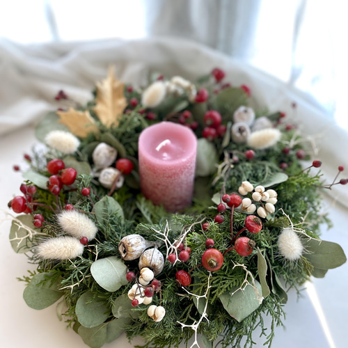 2way☆3種の針葉樹とユーカリポポラスのwinter wreath