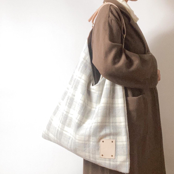 〈A/W〉Epidote   Brushed fabric × Real leather bag Brown 5枚目の画像
