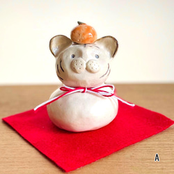 鏡餅トラA【干支の寅の正月飾り・置物】再販 鏡餅 tsuchiiro 通販