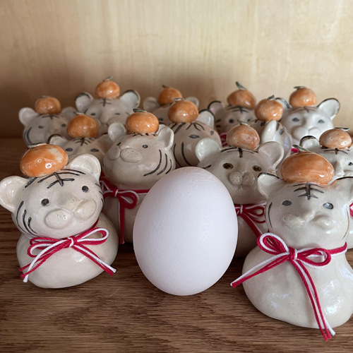 鏡餅トラA【干支の寅の正月飾り・置物】再販 鏡餅 tsuchiiro 通販