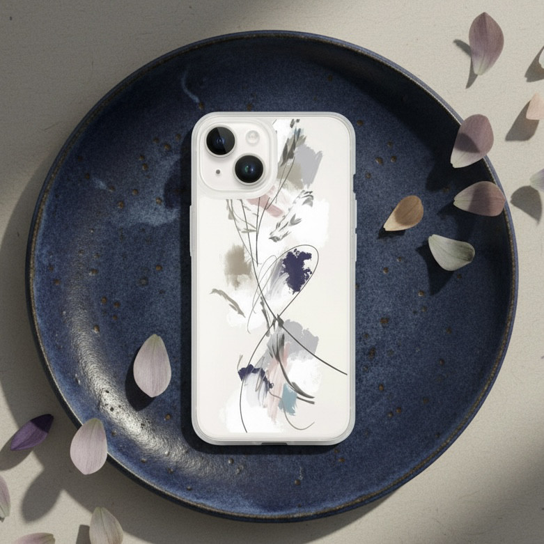 《 淡影 たんえい 》スマホケース Android iPhone対応｜透明 花柄 アートデザイン 全機種対応 プレゼント