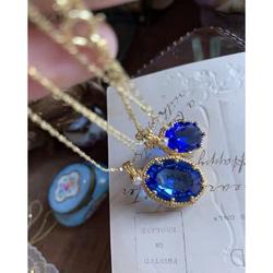 サファイアのネックレスたん！ 人工タンザナイト ブルー コーンフラワー サファイア ウエスタン