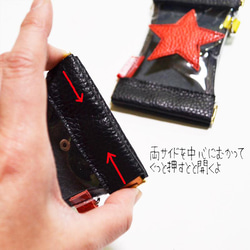 かわいくて機能性抜群ゴルフボールケース｜イタリアンレザー&クリア素材｜バネ口開閉｜ゴルフ女子｜星柄ハート 5枚目の画像