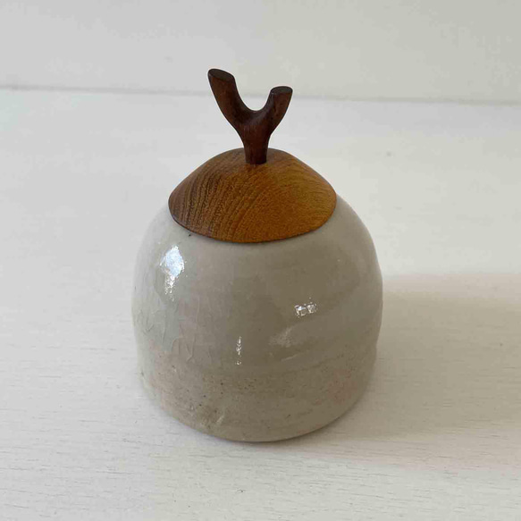 白磁小壺 面取茶入 作家品 茶道具 共箱 送料込み1002