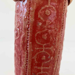 細筒型・赤・印華紋蓋物 6枚目の画像