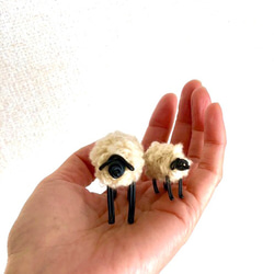 羊の親子 (ベージュ）wire&fleece yarn  ワイヤークラフト 3枚目の画像