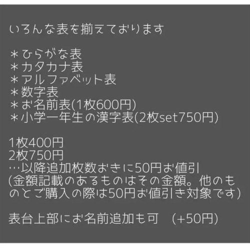 あいうえお表 ひらがな カタカナ 五十音表 雑貨・その他 Nene