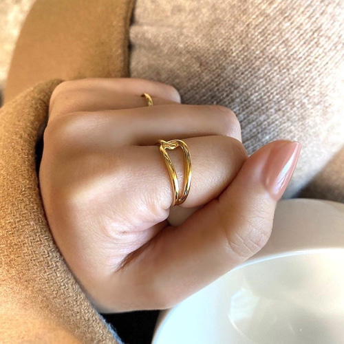 縁を結びつなぐノットリング❤︎ピンクゴールド/18kgpゴールド