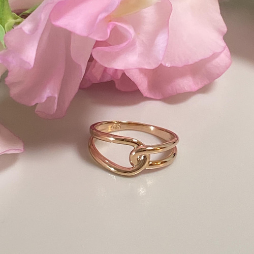 縁を結びつなぐノットリング❤︎ピンクゴールド/18kgpゴールド