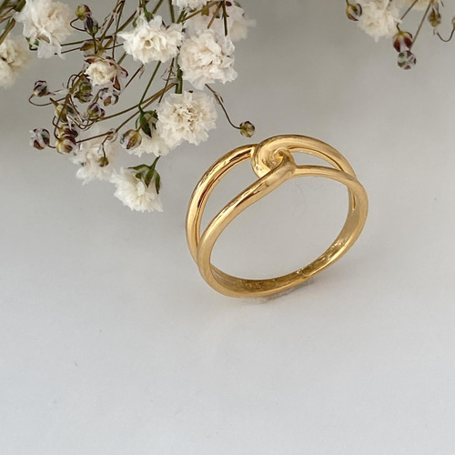 縁を結びつなぐノットリング❤︎ピンクゴールド/18kgpゴールド