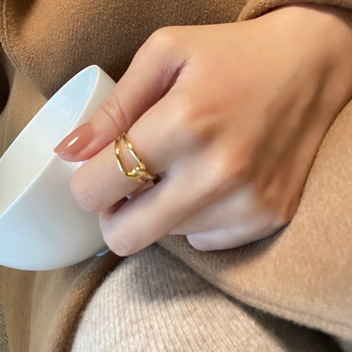 縁を結びつなぐノットリング❤︎ピンクゴールド/18kgpゴールド