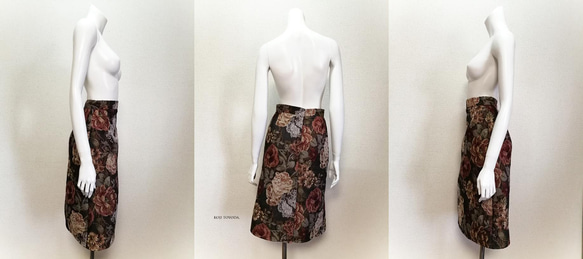 【1点もの・デザイン画付き】ゴブラン織り後ろファスナースカート（KOJI TOYODA） 3枚目の画像