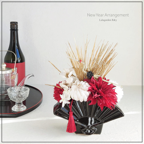 再販】新春 和モダン 華やか お正月飾り 水引鶴 アーティ