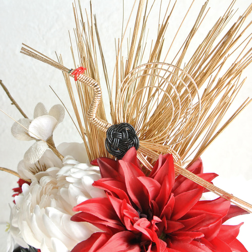 再販】新春 和モダン 華やか お正月飾り 水引鶴 アーティフィシャル