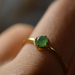 D158 一点物 ミャンマー産 天然 緑 A貨 本翡翠 硬玉 蝶々リング 指輪 フリーサイズ 銅 金属アレルギー対応 6枚目の画像