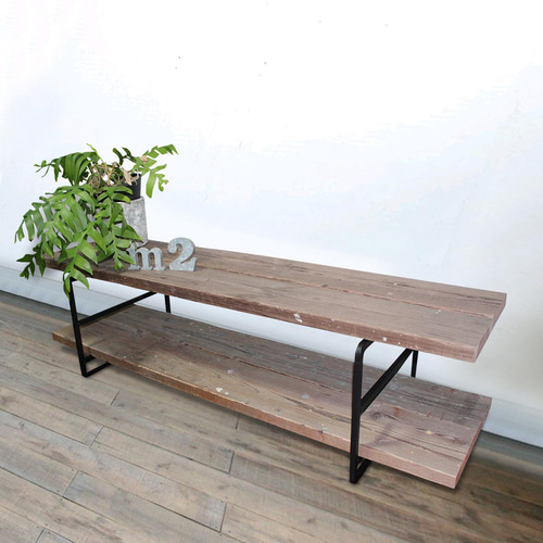 TVボード足場板160㎝ シンプルテレビ台 アイアン 飾り棚 古材 テレビ台