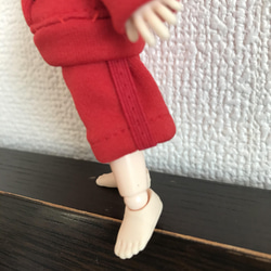 オビツ11 ライン入りハーフパンツ　red 1枚目の画像