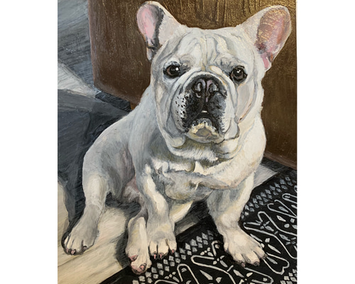 絵/絵画/犬/A4/アクリル画/手書機/原画/フレンチブルドッグ 絵画