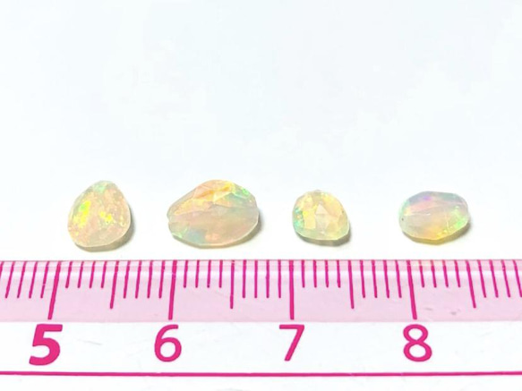 【天然石タンブル】オパールAAA　フラットタンブルカット　1粒　ハンドメイド素材 4枚目の画像
